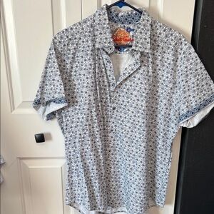 Robert Graham White & Navy Short-Sleeve Button-Down Shirt